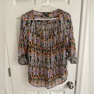 Express sheer colorful blouse size M